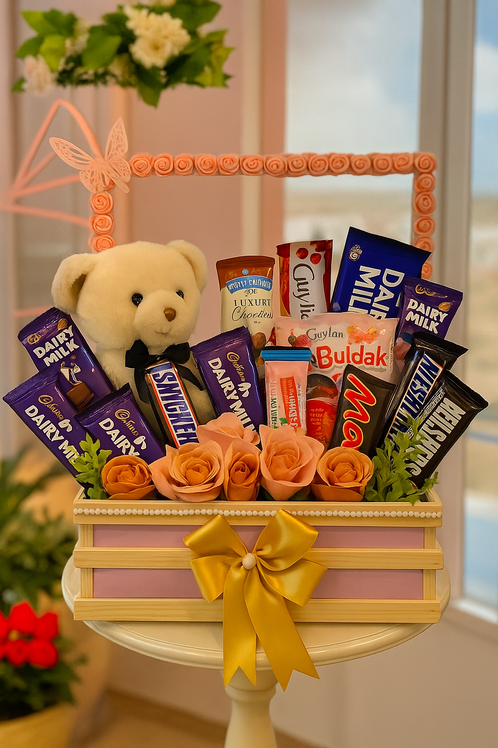 Sweet Serenity Crate – Chocolate & Teddy Gift Box