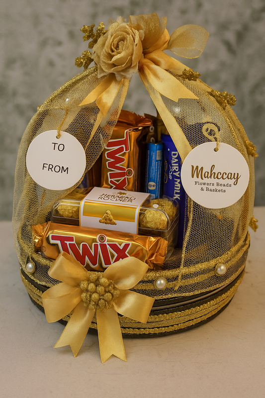 Golden Indulgence Dome – Premium Chocolate Gift Basket