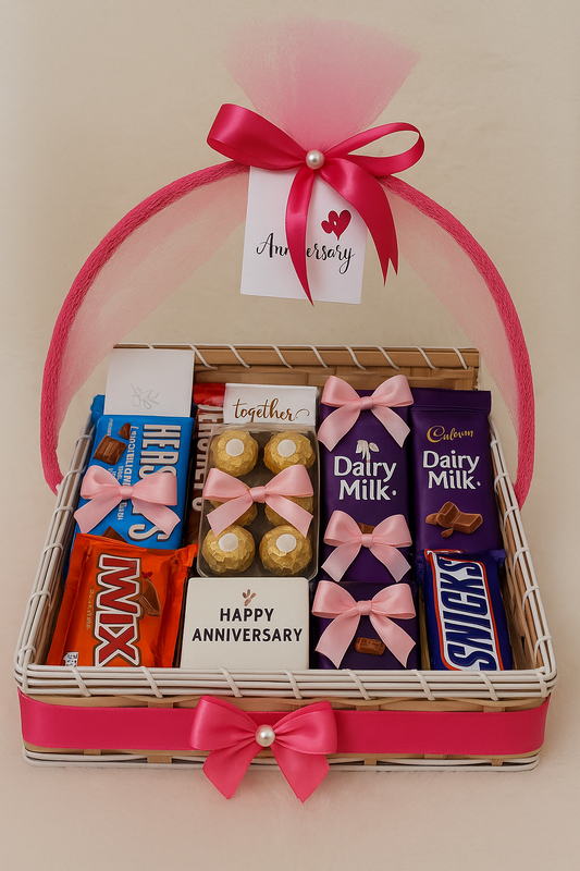 Blush Bliss – Anniversary Chocolate Gift Basket