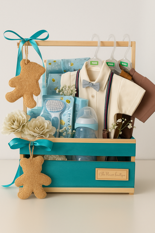 Hello Handsome – Adorable Baby Boy Gift Basket for Newborn Joy